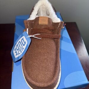 Hey Dude Wally Cozy Plaid Shoes Downtown Brown Multi US M10